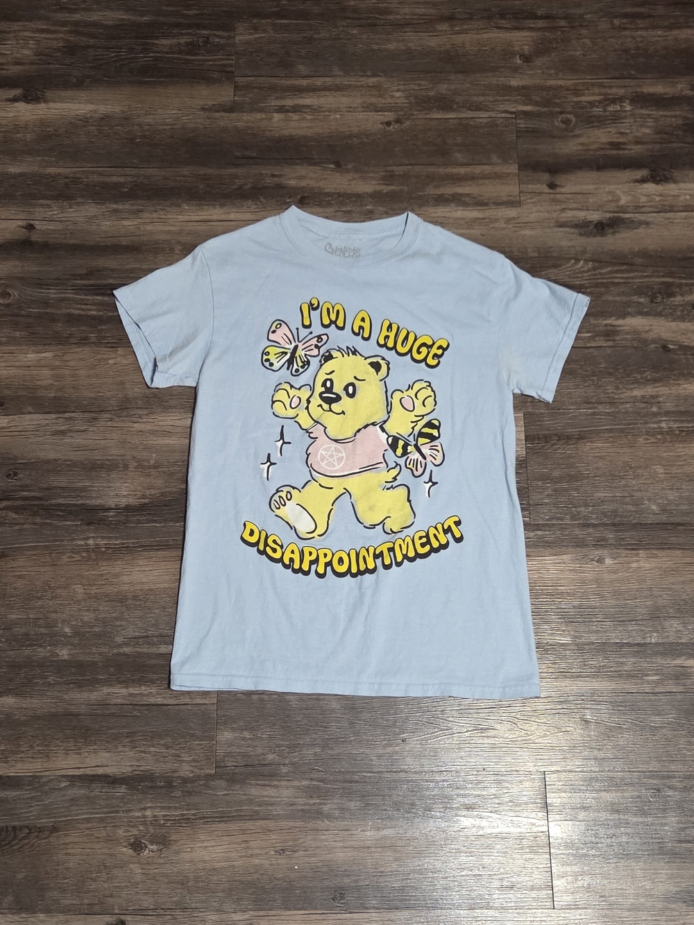 Spencer's "I'm A Huge Disappointment" Teddy Bear Light Blue Graphic T-Shirt